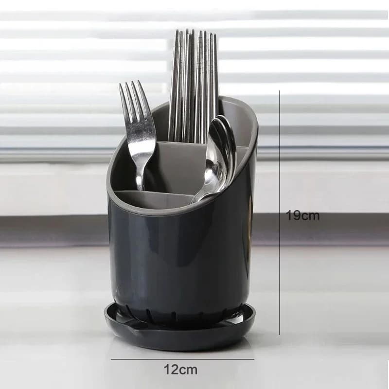 Suport scurgător pentru tacâmuri din plastic, cu tavă