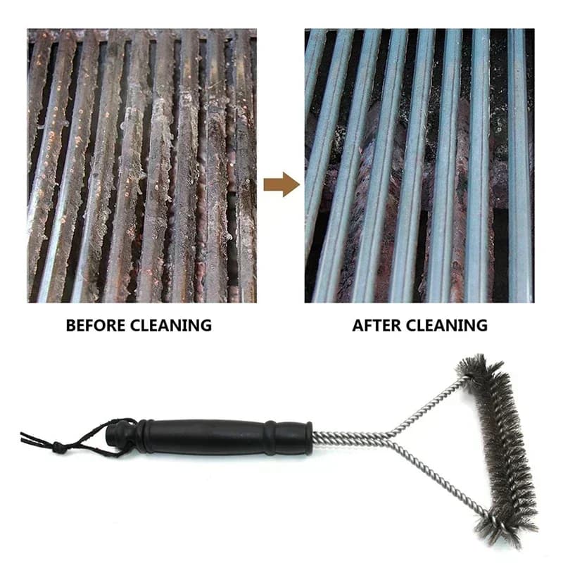 Perie din sârmă de inox pentru curățat grătarul - Accesoriu antiaderent pentru grătar
