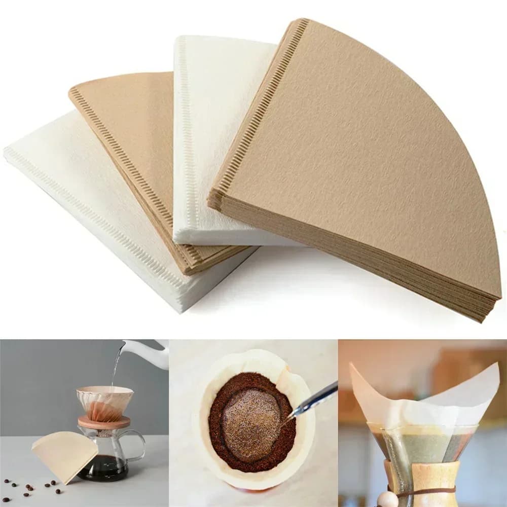 Set 40/100 buc. filtre de cafea din hârtie V60, conice, nealbite, de unică folosință