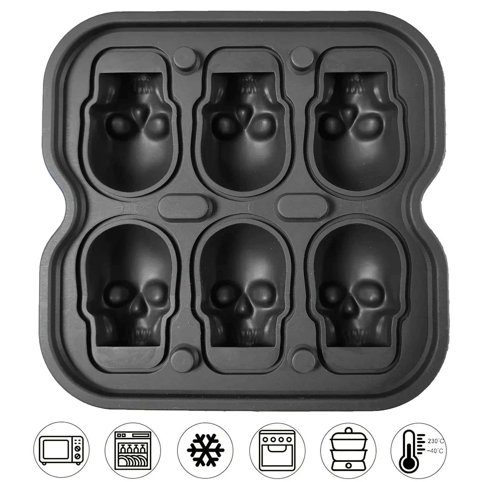 Formă din silicon 3D pentru gheață craniu, fără BPA