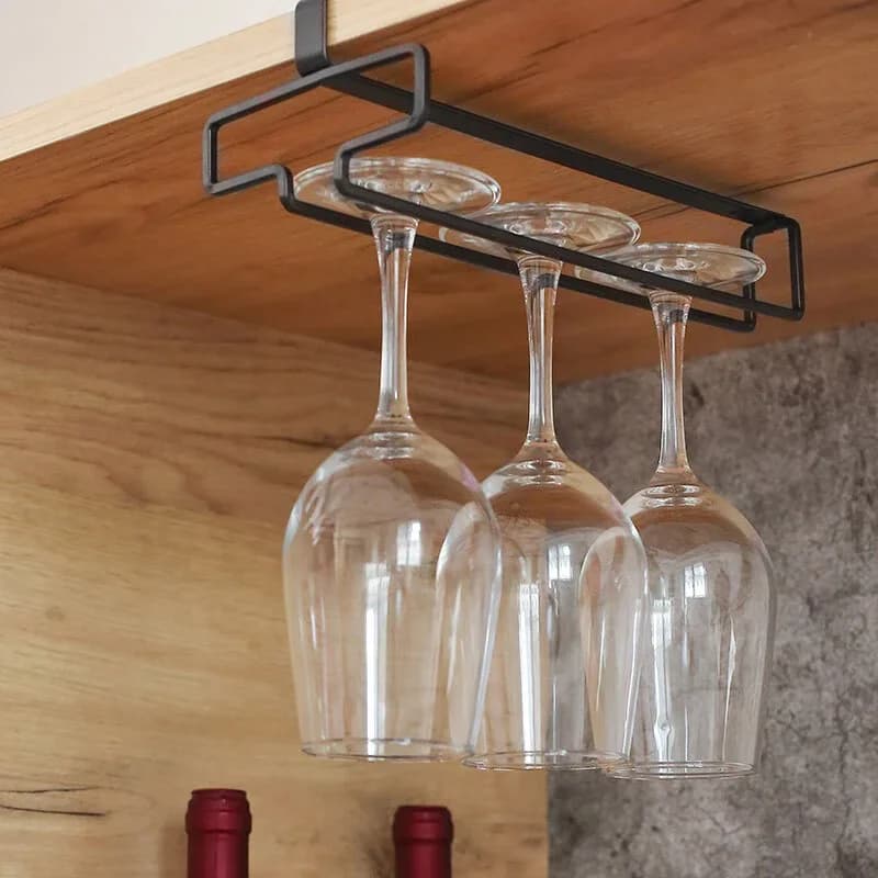 Suport suspendat pentru pahare de vin, organizator fără găurire