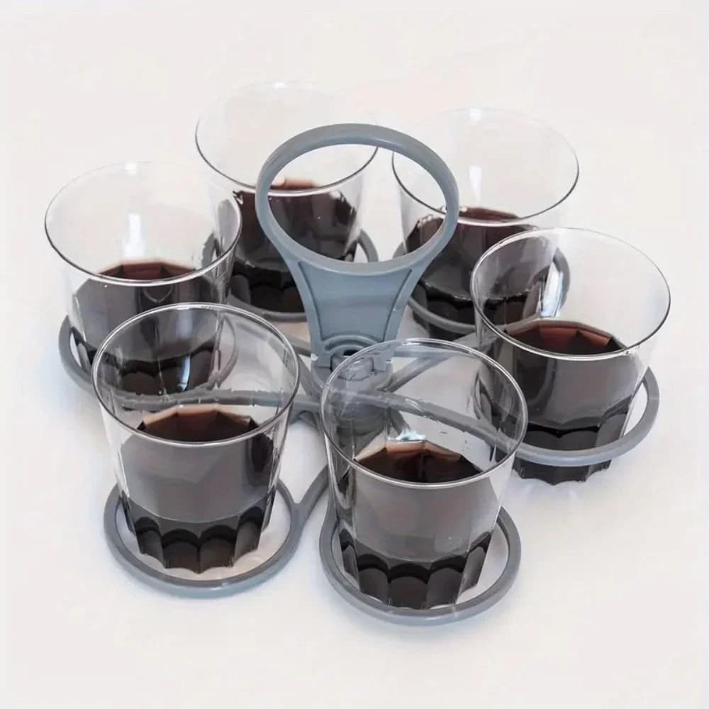 Suport pliabil portabil pentru 6 băuturi, cu mâner, reutilizabil, 1/2 buc.