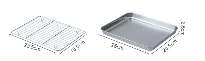 Tavă de copt din inox cu grătar pentru friptură și prăjituri