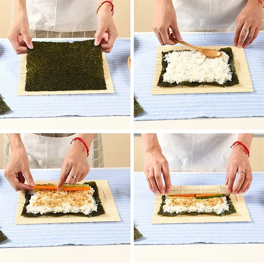 Covoraș din bambus pentru rulat sushi, stil japonez, antiaderent