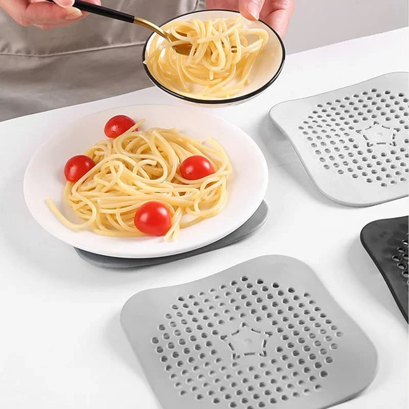 Set 3 filtre din silicon pentru scurgere chiuvetă, cadă și duș, sită anti-păr