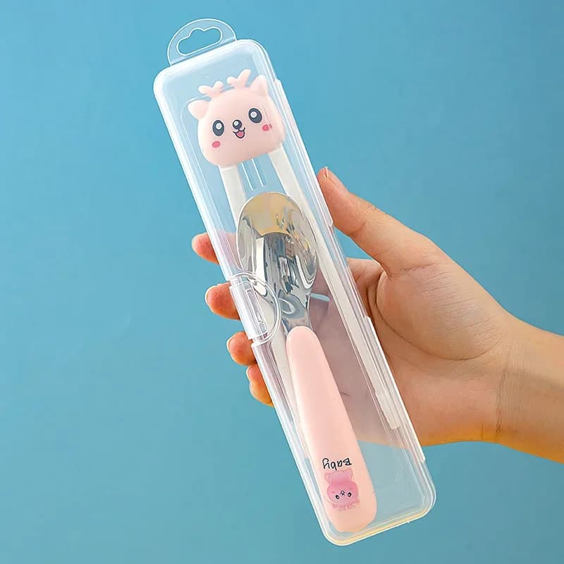 Cutie transparentă portabilă pentru tacâmuri de călătorie, antipraf