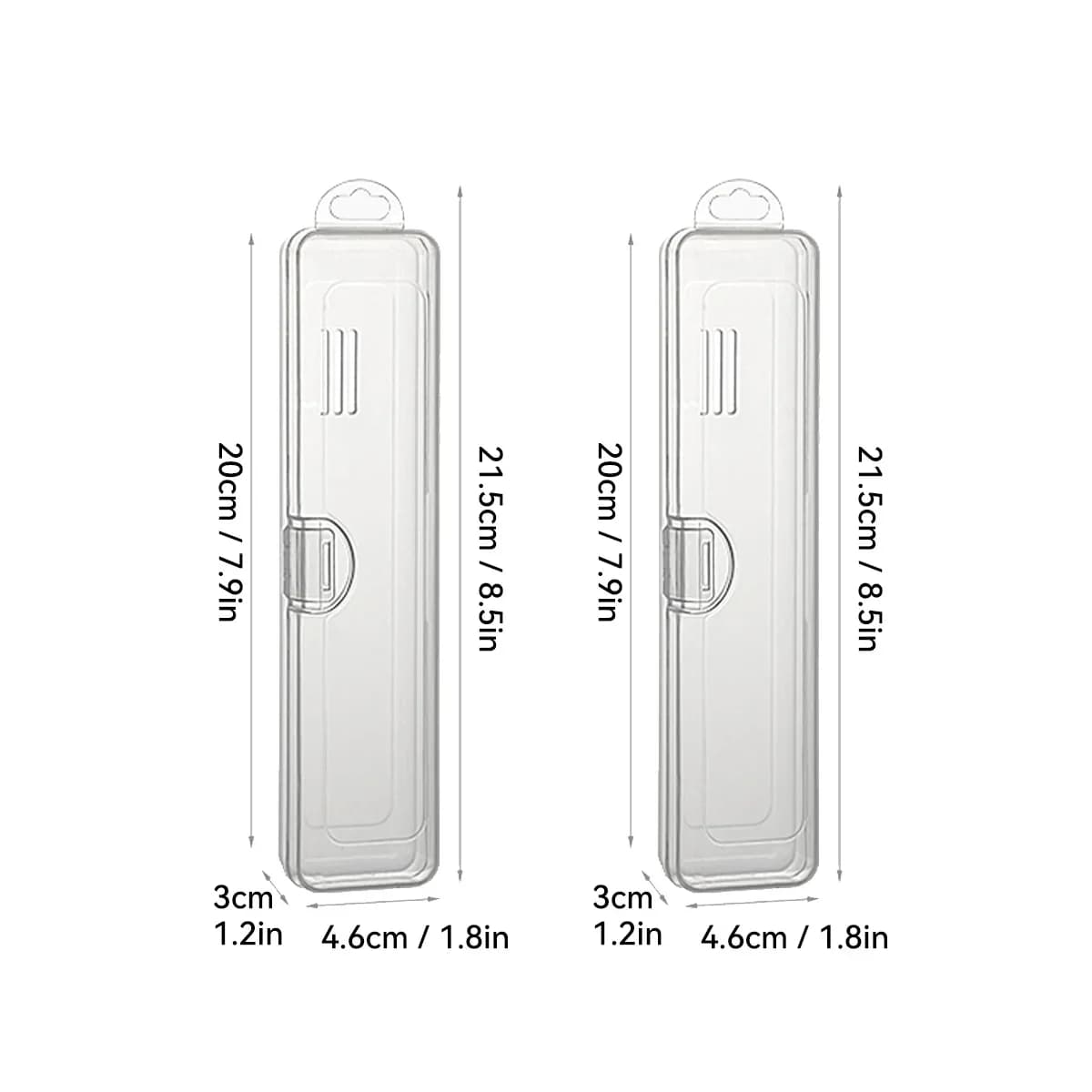 Cutie transparentă portabilă pentru tacâmuri de călătorie, antipraf